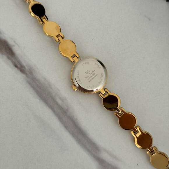 Sku0186 Retro Gold/White Pearls Women Sun Shape Watch Stainless steel + gift bag main image 5